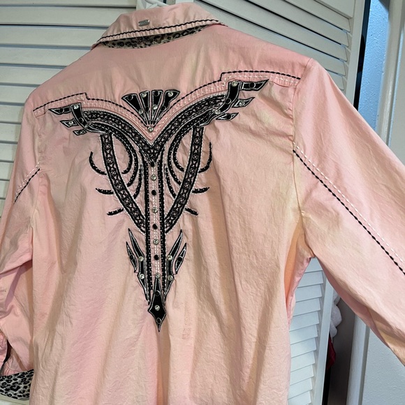 Roar Brand, Pink/Black/Leopard, Western Barrel Racing Shirt, Size XL. - Picture 5 of 7